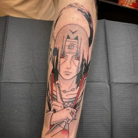 Tetování anime postavička Naruto z filmů a pohádek na předloktí